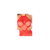 Bodystocking en résille rouge à motif cœur, orné de strass, ouvert à l’entrejambe - Mapalé